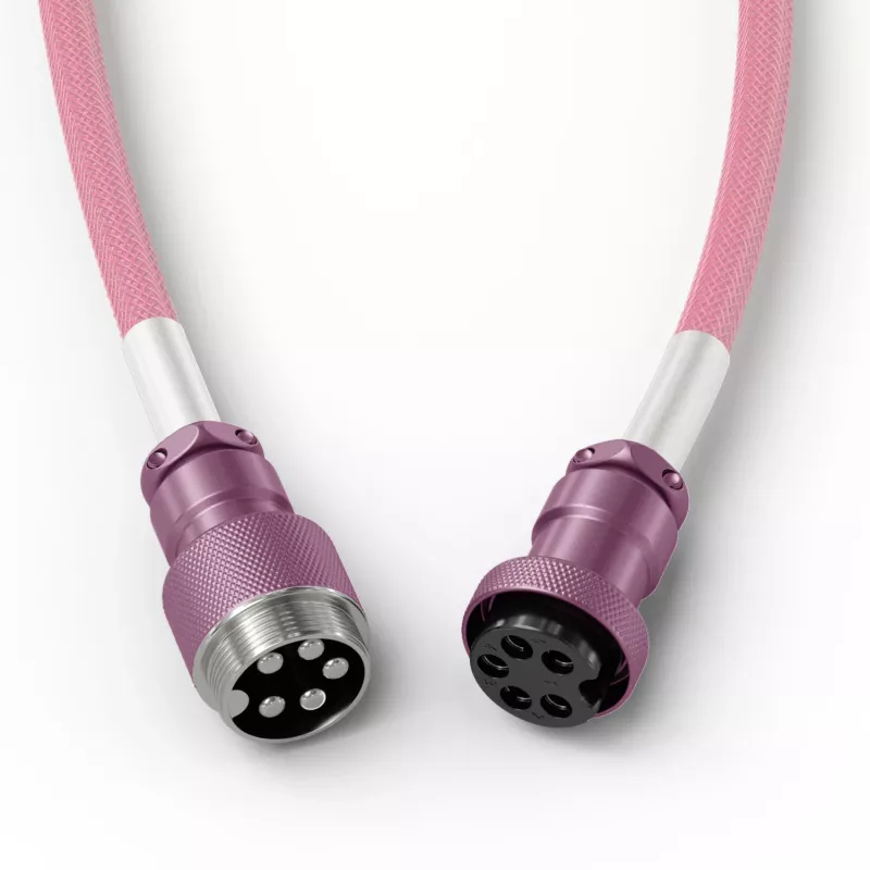 Spirálový kábel USB GLORIOUS GMMK Pixel Pink 1,5m – odnímateľný spirálový kábel pre klávesnice