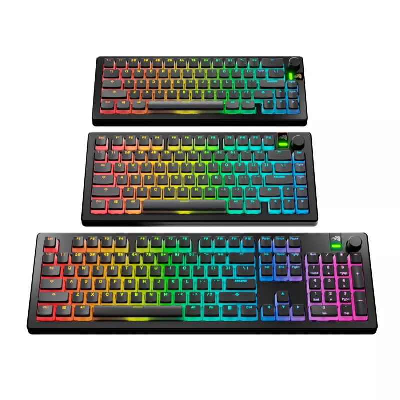 Glorious GPBT Aura V3 sada klávesových čiapočiek, rozloženie ANSI (US), PBT, Doubleshot, čierna