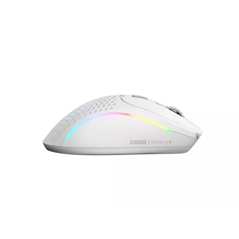 Glorious Gaming Glorious Model D 2 Wireless - matná biela, pravá ruka, RF Wireless, 19000 DPI, biela