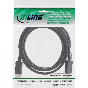 InLine DisplayPort 1.4 kábel, 8K4K, čierny, zlatý, 1 m