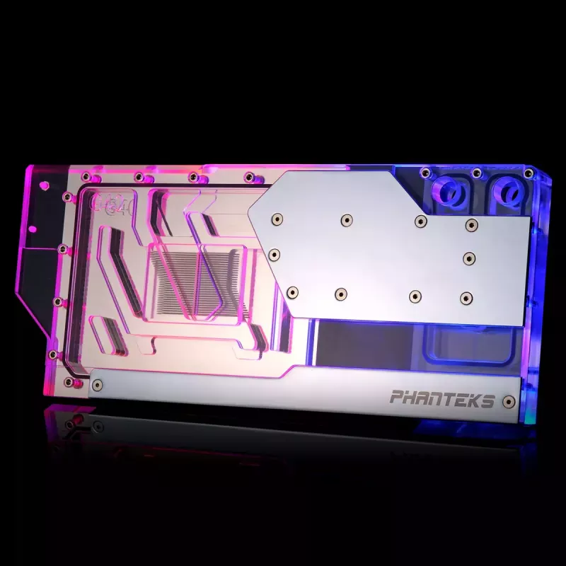 Vodný blok + backplate Phanteks Glacier G40 akryl meď sivá transparentná
