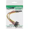 InLine SATA napájací Y kábel SATA konektor samica / 2x SATA konektor samec s poistkou 0,15 m
