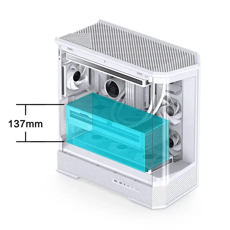 Počítačová skriňa Jonsbo D400 Midi Tower ATX Tempered Glass – biela