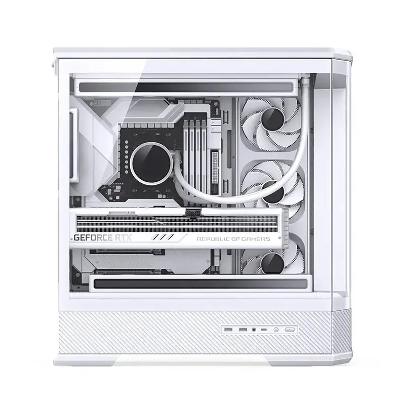 Počítačová skriňa Jonsbo D400 Midi Tower ATX Tempered Glass – biela