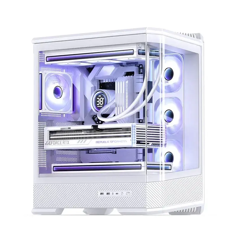 Počítačová skriňa Jonsbo D400 Midi Tower ATX Tempered Glass – biela