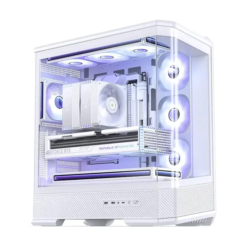 Počítačová skriňa Jonsbo D400 Midi Tower ATX Tempered Glass – biela