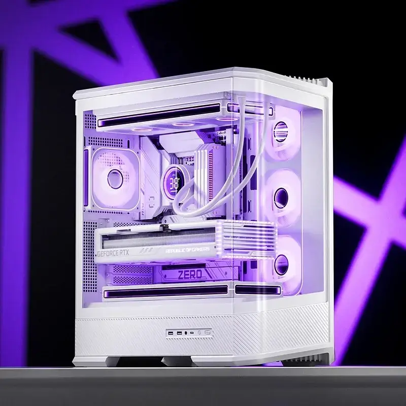 Počítačová skriňa Jonsbo D400 Midi Tower ATX Tempered Glass – biela
