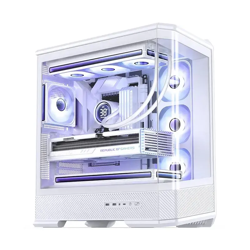 Počítačová skriňa Jonsbo D400 Midi Tower ATX Tempered Glass – biela