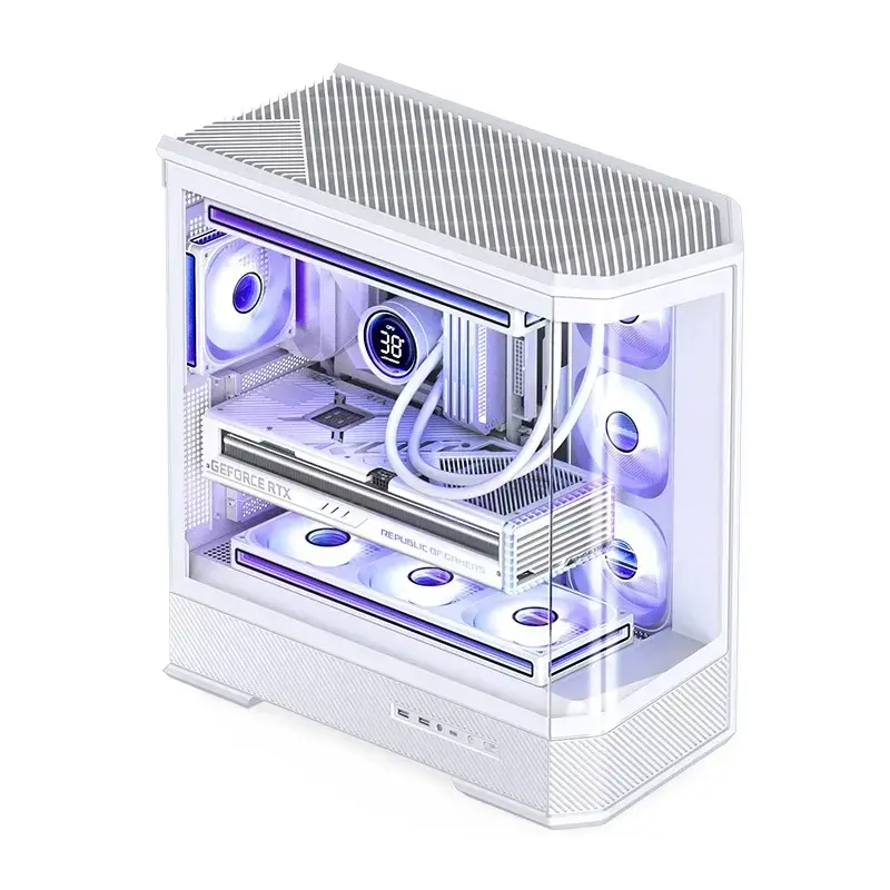 Počítačová skriňa Jonsbo D400 Midi Tower ATX Tempered Glass – biela