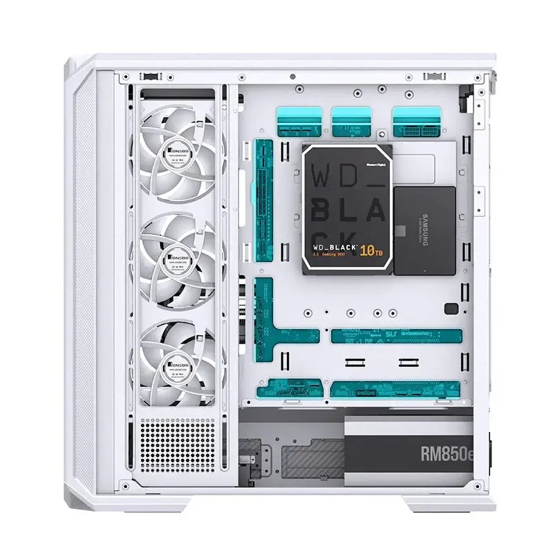 Počítačová skriňa Jonsbo D400 Midi Tower ATX Tempered Glass – biela