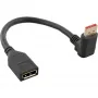 InLine DisplayPort 1.4 adaptérový kábel M/F, 8K4K, zahnutý dole, čierny/zlatý