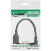 InLine DisplayPort 1.4 adaptérový kábel M/F, 8K4K, zahnutý dole, čierny/zlatý