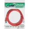 InLine patch kábel S/FTP PiMF Cat.6A bezhalogénový 500 MHz červený 0,5 m