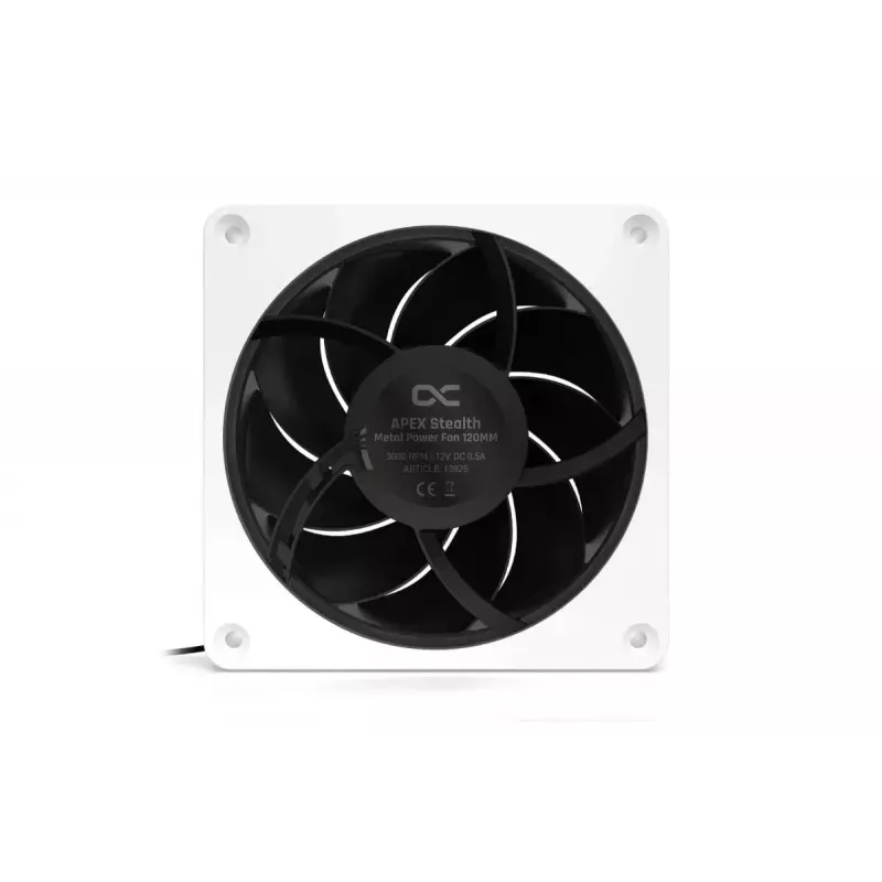 Ventilátor Alphacool Apex Stealth Metall 12 cm biely 400-3000 ot/min 30-49,9 dB