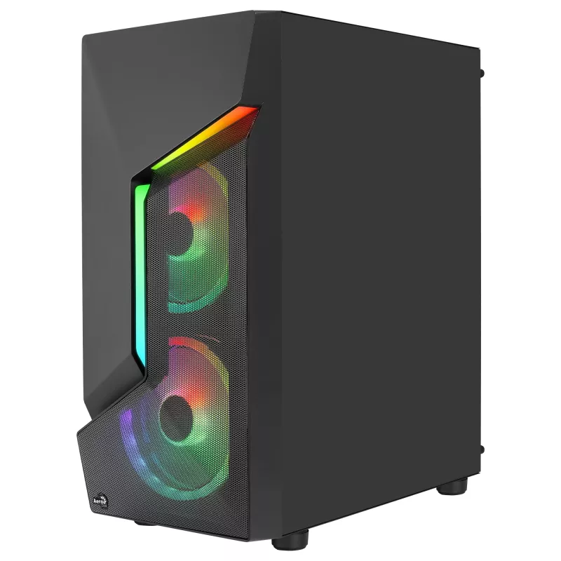 Aerocool SCAPEBKV3 Gaming ATX skriňa predné RGB LED temperované sklo 3x ARGB ventilátory čierna