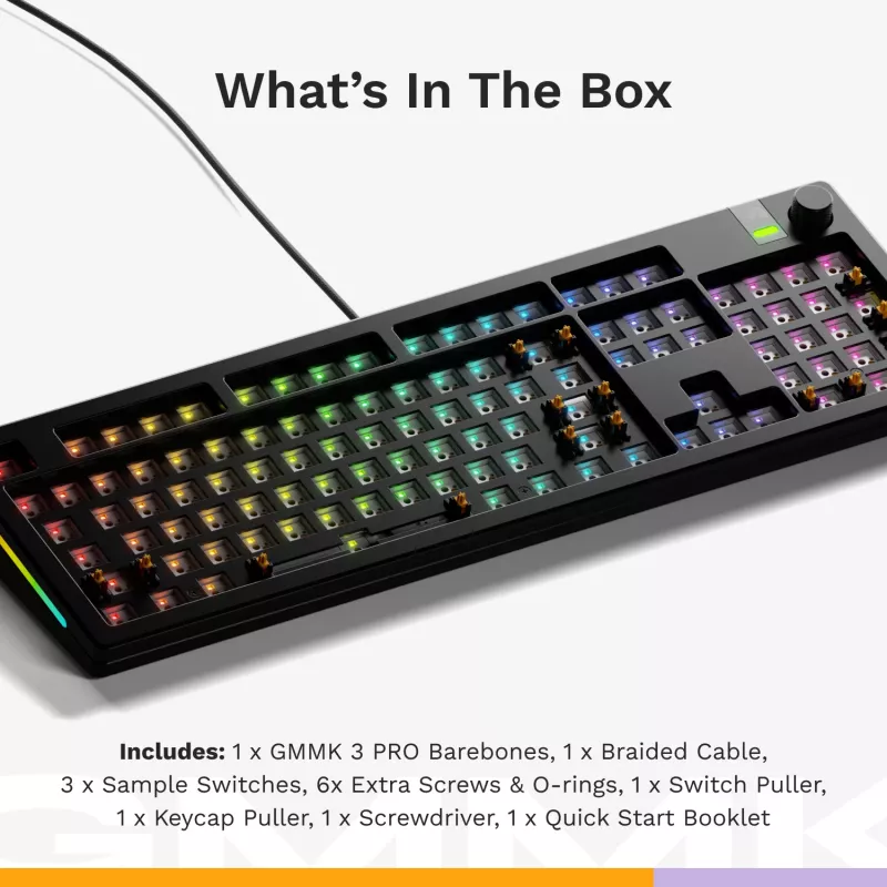 Glorious PC Gaming Race GMMK 3 PRO Barebones klávesnica Full-Size USB RGB LED