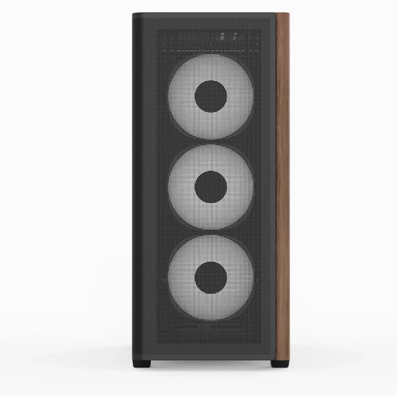 Aerocool D501A Midi Tower čierna, drevo