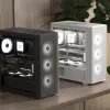 Aerocool D501A Midi Tower čierna, drevo