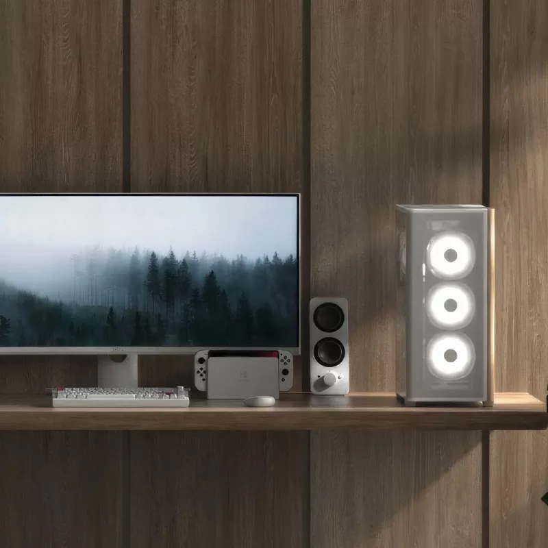 Aerocool D501A Midi Tower čierna, drevo