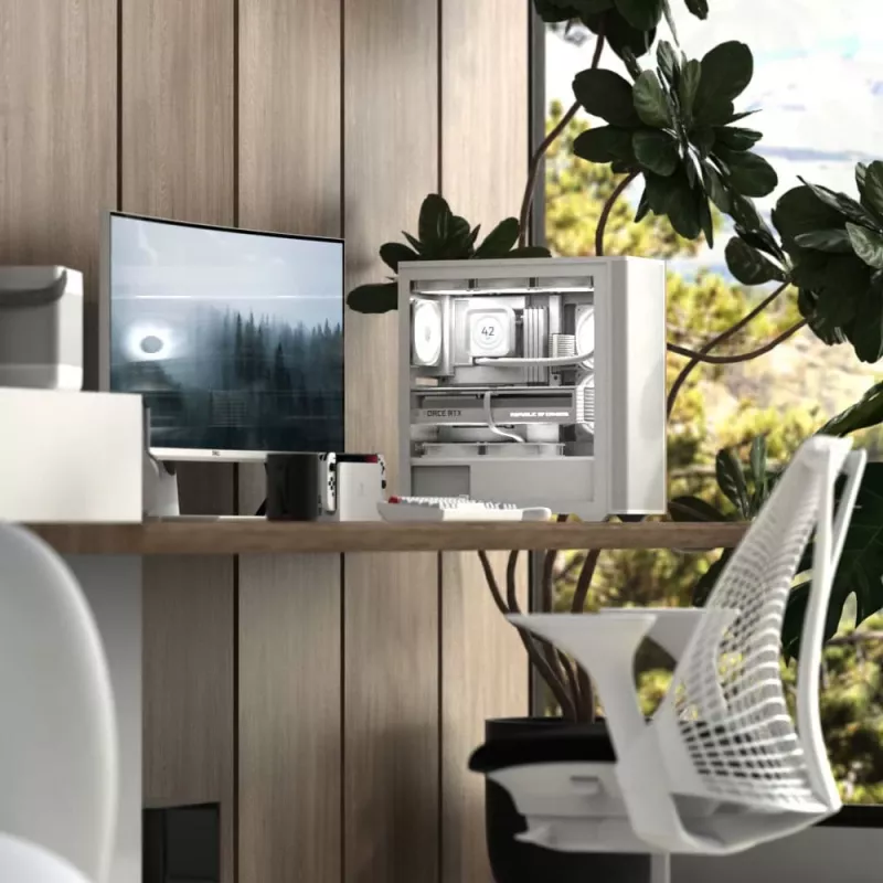 Aerocool D501A Midi Tower čierna, drevo