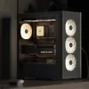 Aerocool D501A Midi Tower čierna, drevo