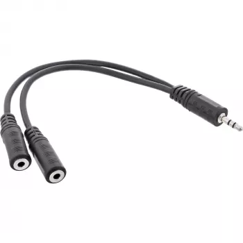 InLine 3,5mm jack Y kábel konektor samec na 2x 3,5mm jack konektor samica stereo, 0,2 m