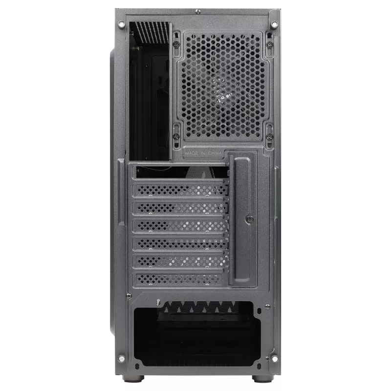 Aerocool DELTABKV1 ATX PC skriňa RGB predná, plné bočné okno, 12cm ventilátor, čierna