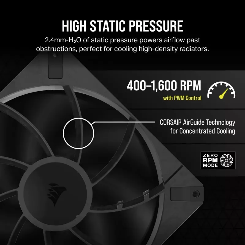 CORSAIR ventilátor - Rs Series Rs140 Max 140mm jednotlivé balenie