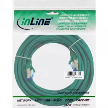 InLine patch kábel S/FTP PiMF Cat.6A bezhalogénový 500MHz zelený 10m