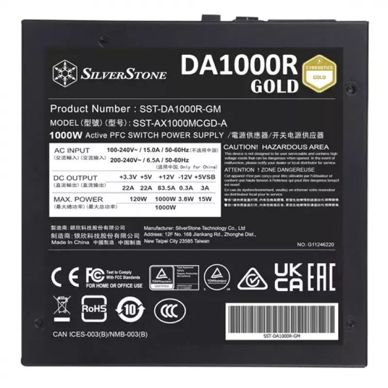 Napájací zdroj Silverstone DA1000R Gold 1000 W