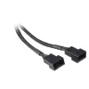 Akasa AK-CBFA04-15 rozdeľovací kábel ventilátorov PWM, 15 cm, v opletení, čierny