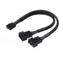Akasa AK-CBFA04-15 rozdeľovací kábel ventilátorov PWM, 15 cm, v opletení, čierny