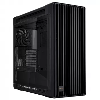 PC skriňa ASUS ProArt PA602 Midi Tower čierna – podpora ATX/EATX, tvrdené sklo, 2x 200 mm predné ventilátory, 360 mm horný radiátor, GPU do 450 mm