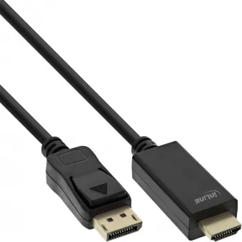 InLine konverzný kábel DisplayPort na HDMI, 4K/60Hz, čierny, 3m