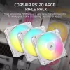Ventilátor Corsair RS120 ARGB 12 cm biely 420–2100 ot/min 3 ks