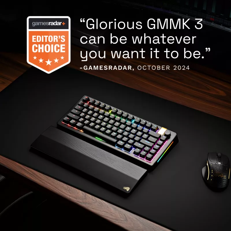 Glorious GMMK 3 Pro HE 75 % bezdrôtová herná klávesnica, zostavená, spínače Fox HE, US ANSI, čierna