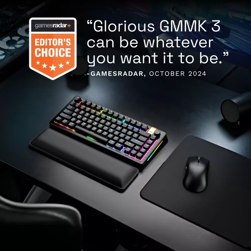 Glorious GMMK 3 Pro HE 75 % bezdrôtová herná klávesnica, zostavená, spínače Fox HE, US ANSI, čierna