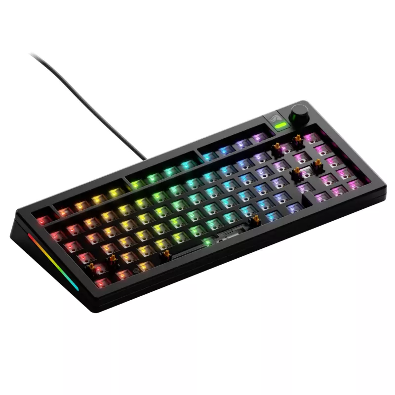 Mechanická klávesnica GLORIOUS GMMK 3 75% Barebones káblová USB RGB čierna