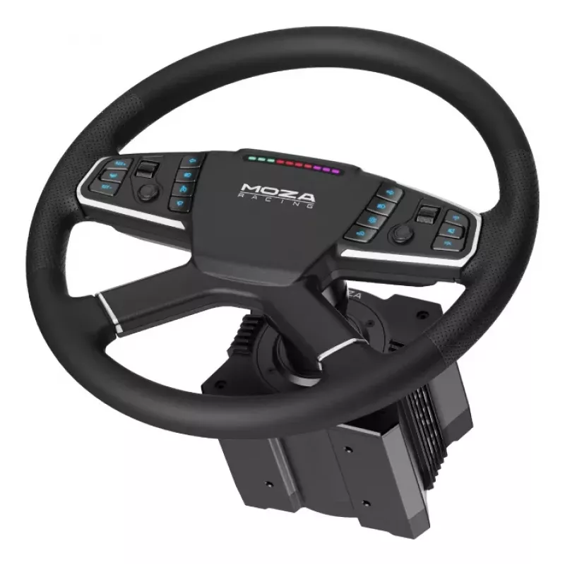 Moza Racing TSW volant, volant, PC, káblový & bezdrôtový, čierny, hliník, umelá koža, polymér, kábel