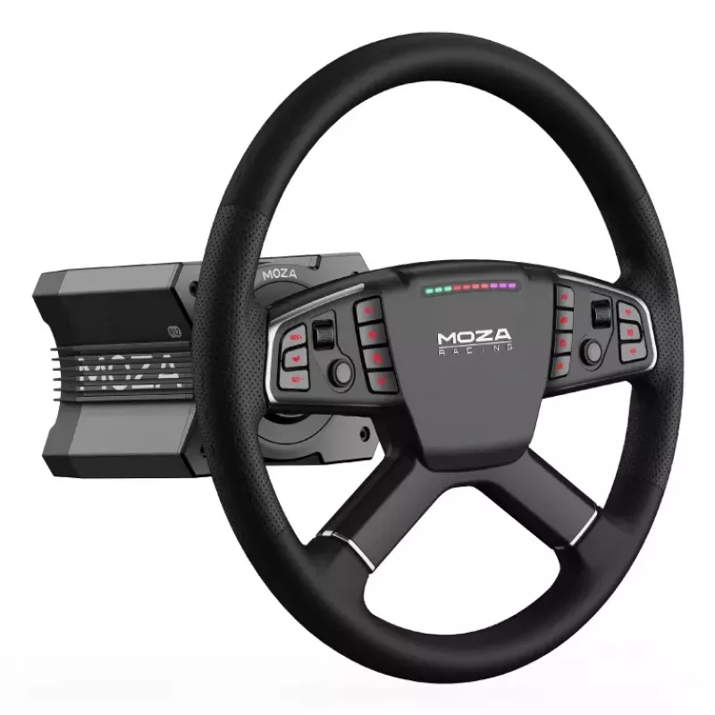 Moza Racing TSW volant, volant, PC, káblový & bezdrôtový, čierny, hliník, umelá koža, polymér, kábel