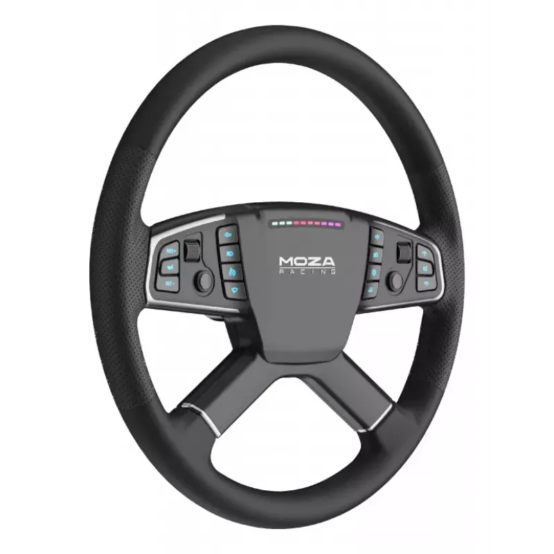 Moza Racing TSW volant, volant, PC, káblový & bezdrôtový, čierny, hliník, umelá koža, polymér, kábel