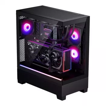 PC skriňa Phanteks XT View Tower čierna — Midi-Tower, tvrdené sklo, RGB, podporuje ATX/EATX/Micro-ATX/Mini-ITX, GPU do 41,5 cm, CPU chladič 184 mm