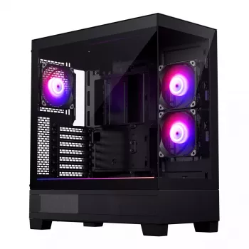 PC skriňa Phanteks XT View Tower čierna — Midi-Tower, tvrdené sklo, RGB, podporuje ATX/EATX/Micro-ATX/Mini-ITX, GPU do 41,5 cm, CPU chladič 184 mm