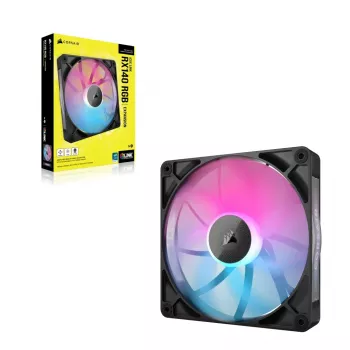 Corsair iCUE LINK RX140 RGB ventilátor, 14 cm, čierny, 300–1700 ot/min, magnetické ložisko