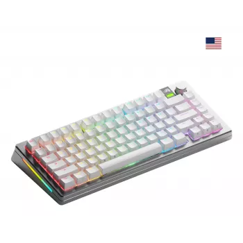 Mechanická klávesnica GLORIOUS GMMK 3 PRO 75% Prebuilt Wireless, USB + RF + Bluetooth, QWERTY, strieborná