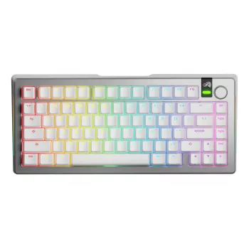 Mechanická klávesnica GLORIOUS GMMK 3 PRO 75% Prebuilt Wireless, USB + RF + Bluetooth, QWERTY, strieborná