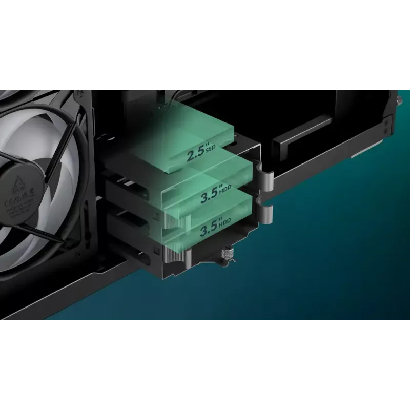 ARCTIC Xtender VG (Black) Premium E-ATX PC skriňa s vertikálnou montážou GPU