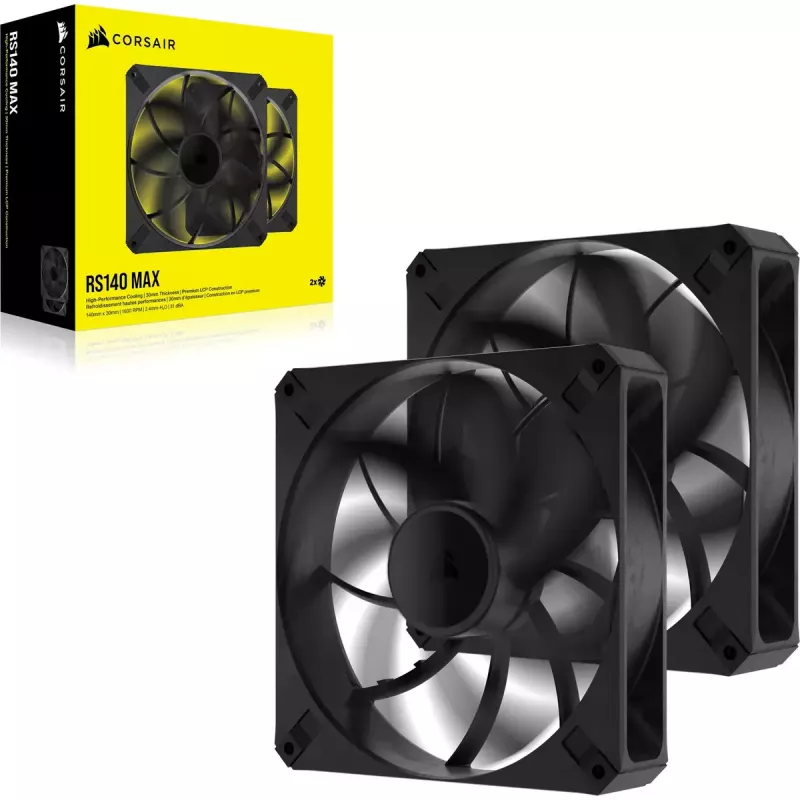 Ventilátor Corsair RS140 MAX ventilátor počítačovej skrine 14 cm čierny 2 kusy