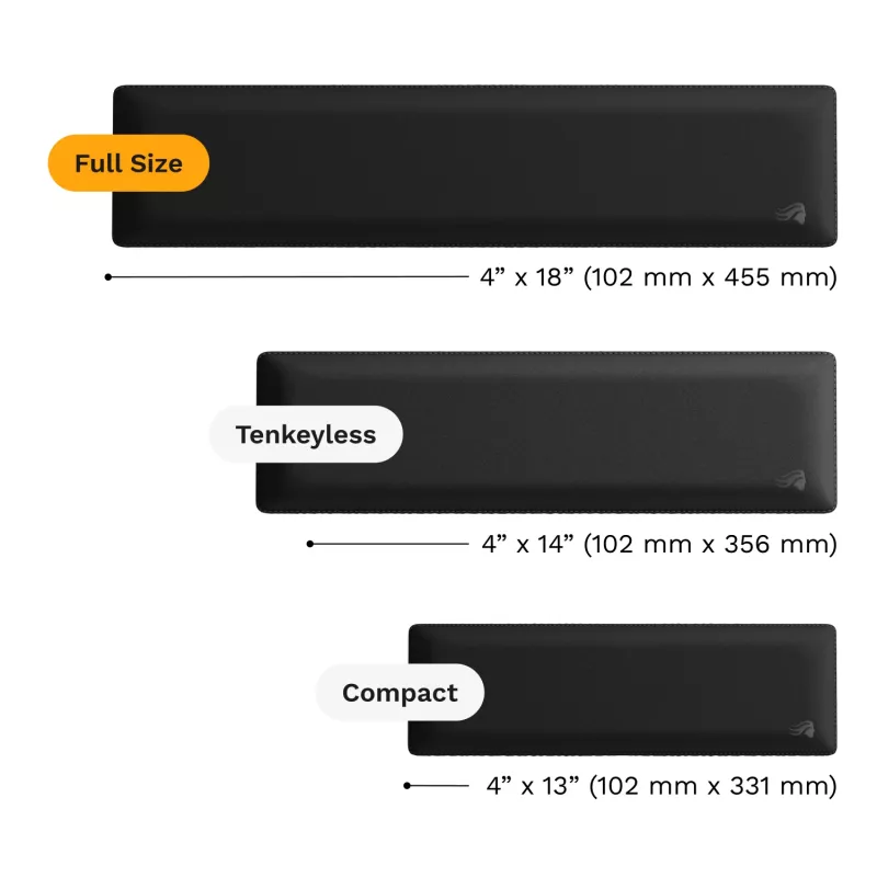Podložka pod zápästie GLORIOUS textil 100 mm čierna pre klávesnice — GLO-KB-ACC-WR-CLTH-100-BLK
