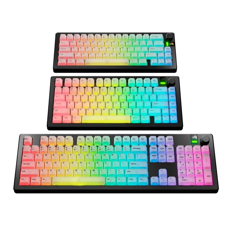 Keycaps GLORIOUS Polychroma V2 RGB US layout — náhradná sada pre mechanické klávesnice